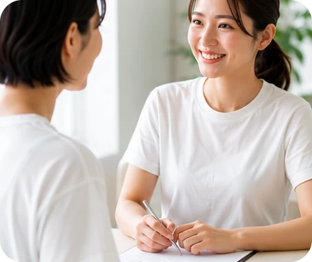 改善プランを提案するカウンセリングの様子